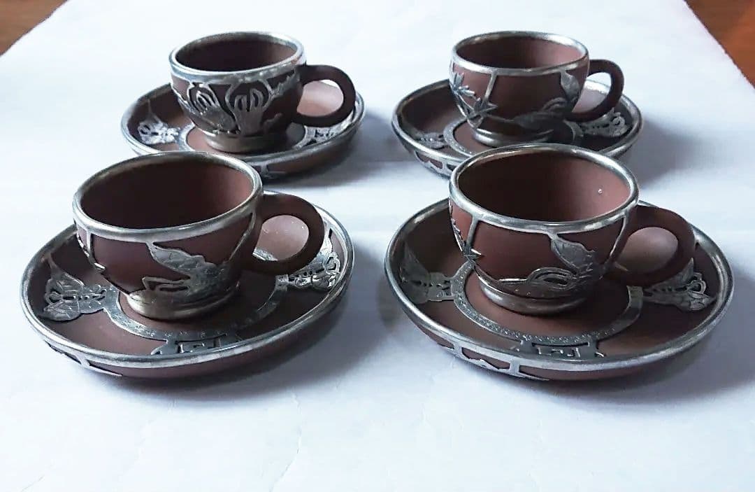 中国茶器セット カップ&ソーサー・急須 紫砂錫細工・装飾 威海新和城