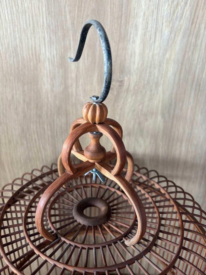 鳥籠　木製品　中国アンティーク　美品