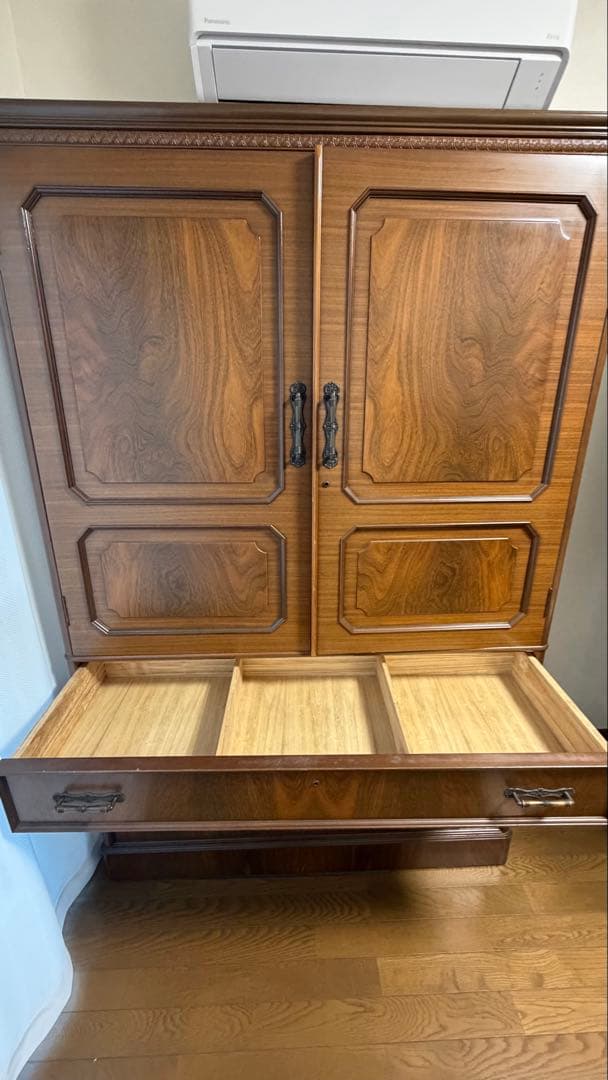 木製タンス 5引き出し 装飾デザイン