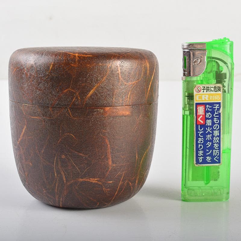 茶道具　石井隆鳳作　吹寄蒔絵　螺鈿装飾　銀杏紅葉文　大棗　共箱　V　R6604