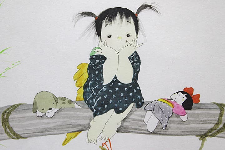 中島潔 【かんかんからす】 リトグラフ