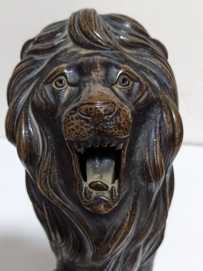 ♦風水獅子 ライオン置物 富 金運 財運 縁起物飾り 国内作家作品 古美術骨董品