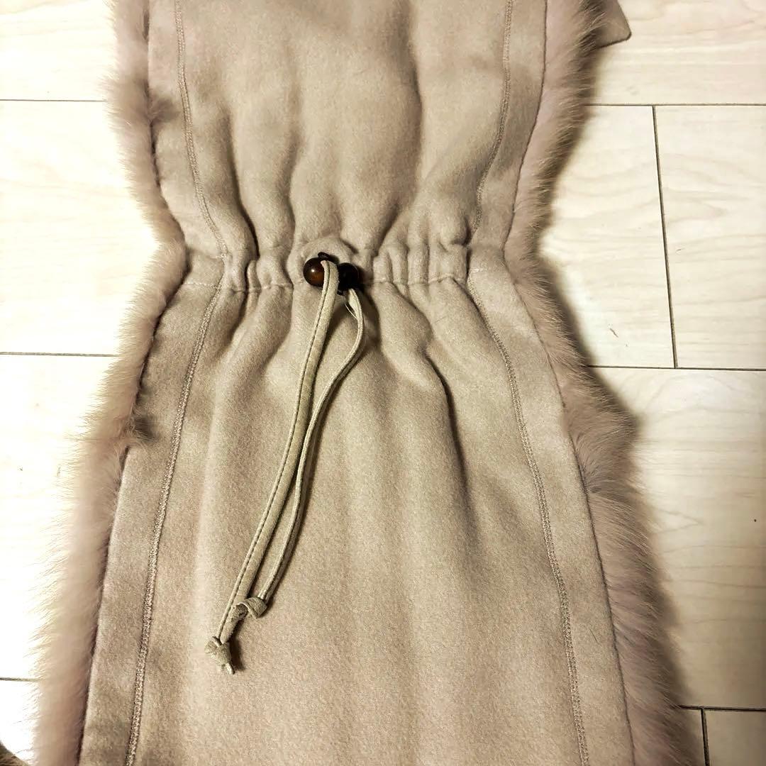 希少！FOXEY フォクシー ロシアンセーブル付き カシミヤス　トール マフラー