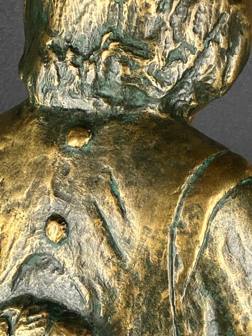 【巨匠 北村西望】ブロンズ像「笑う少女」高さ32cm 共箱・刻印有 文化勲章受章