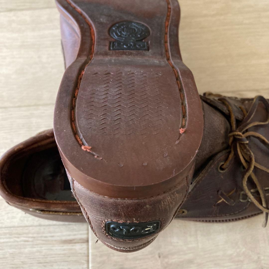 雰囲気◎ 90’s Polo Ralph Lauren レザー デッキシューズ