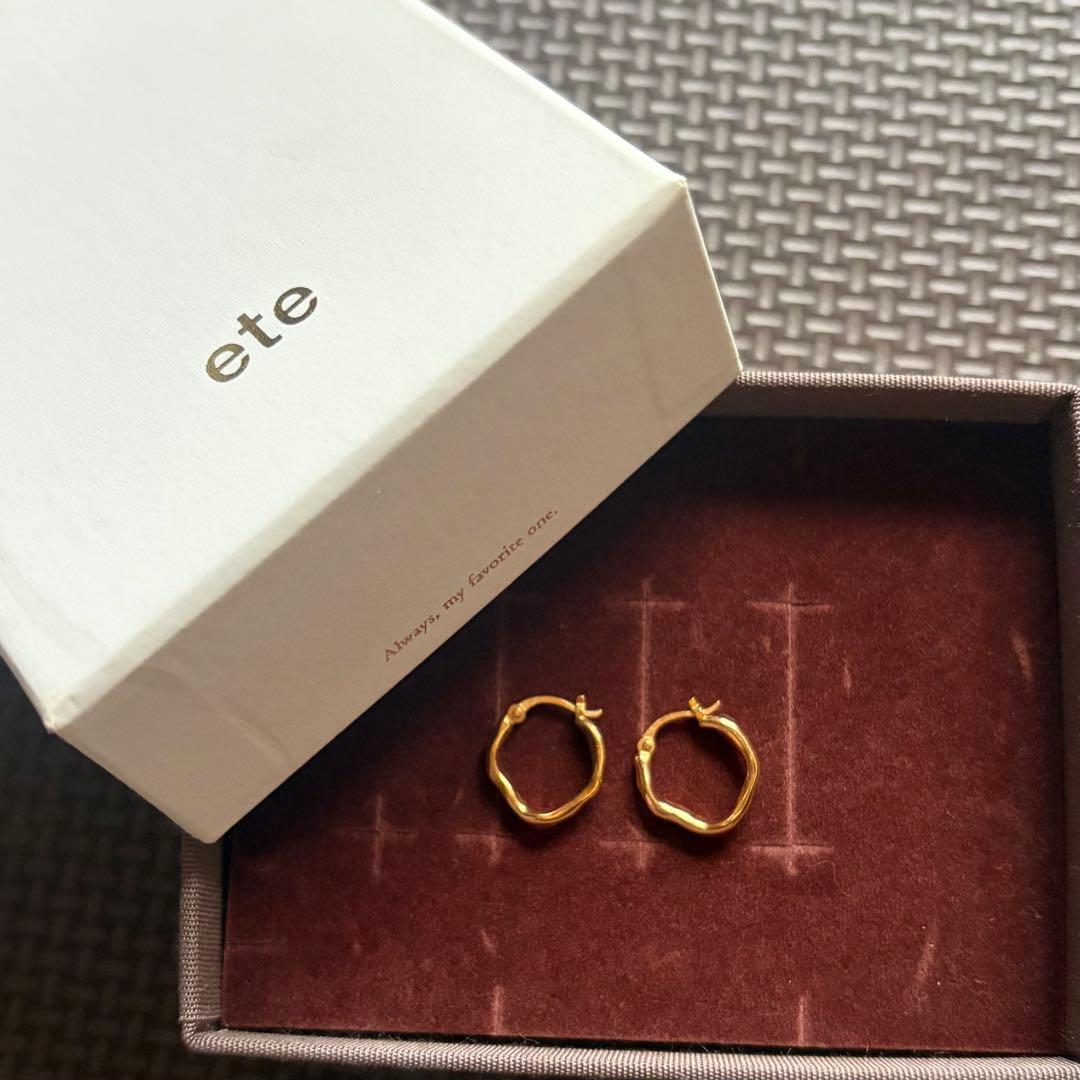 ete ゴールド フープピアス
