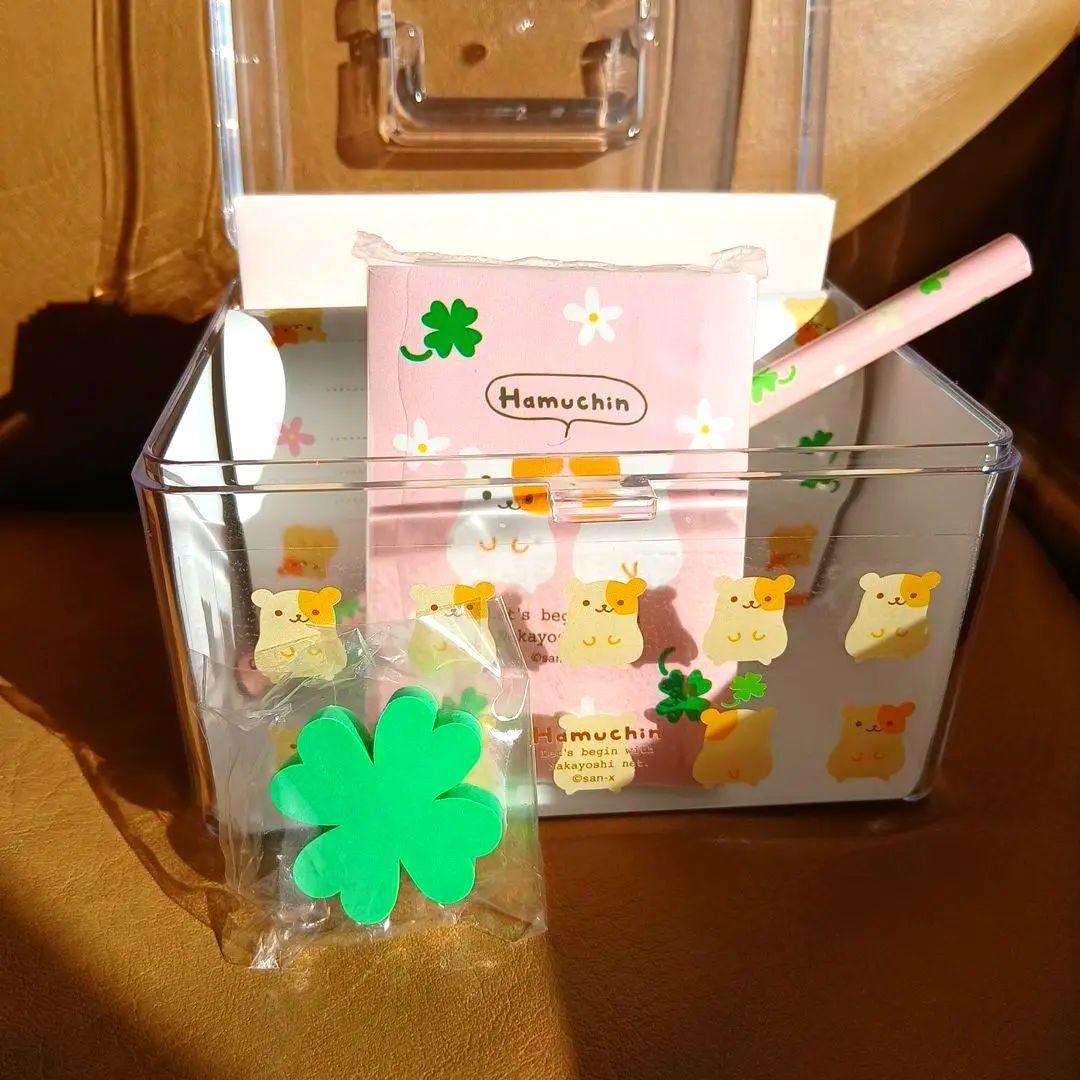 ハムスター柄クリアボックスセット　ミニレター　平成レトロ　レア　サンエックス