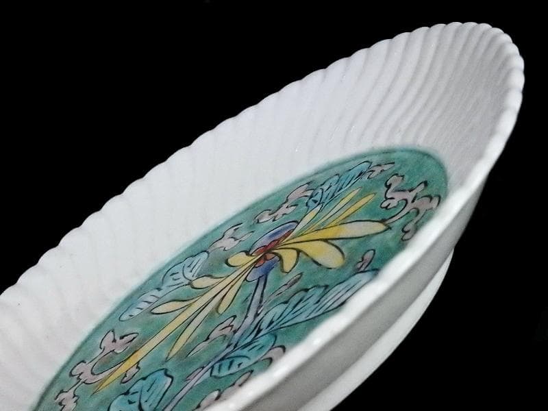 古伊万里　色絵　花に唐草の図　6寸半皿　江戸期　C058AS-CSz