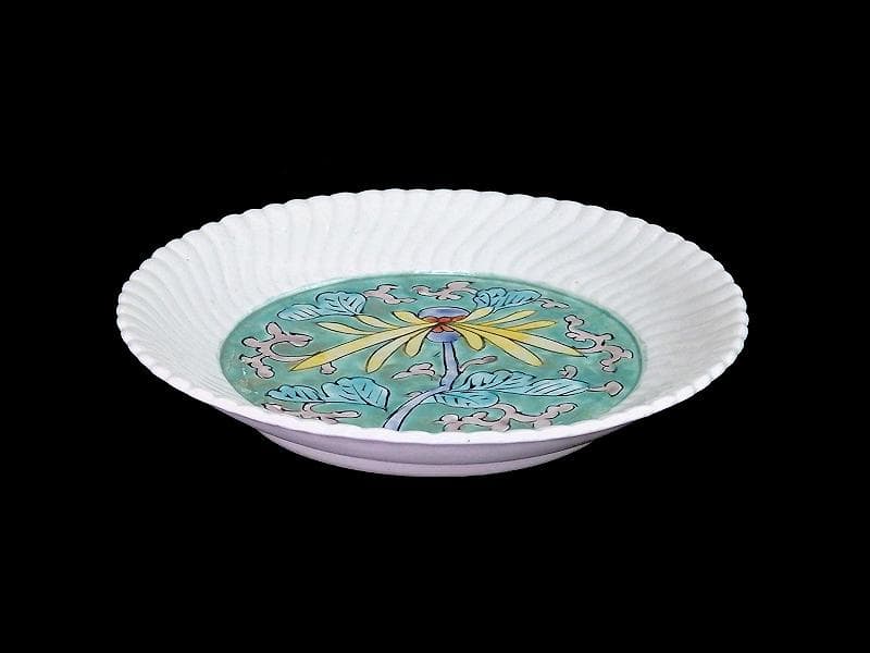 古伊万里　色絵　花に唐草の図　6寸半皿　江戸期　C058AS-CSz
