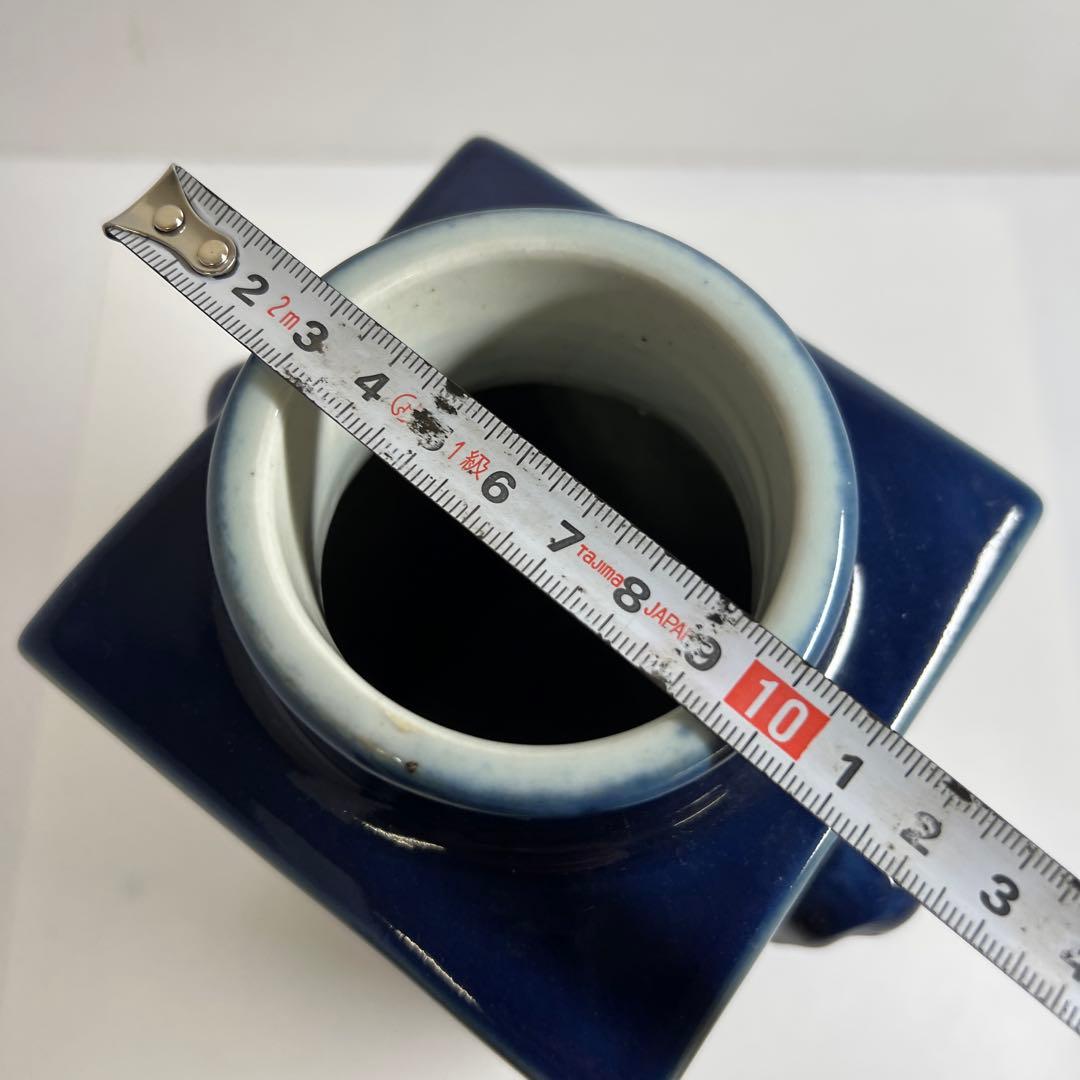 中国美術　大清康熙年製　瑠璃釉双耳花瓶　高さ約25.5㎝東Y7-0530②トヒオ