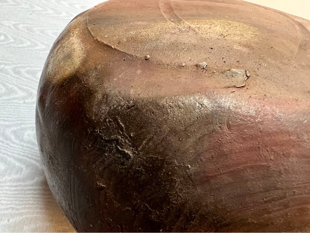 備前焼「利陶苑」陶弘 造　耳付き花瓶