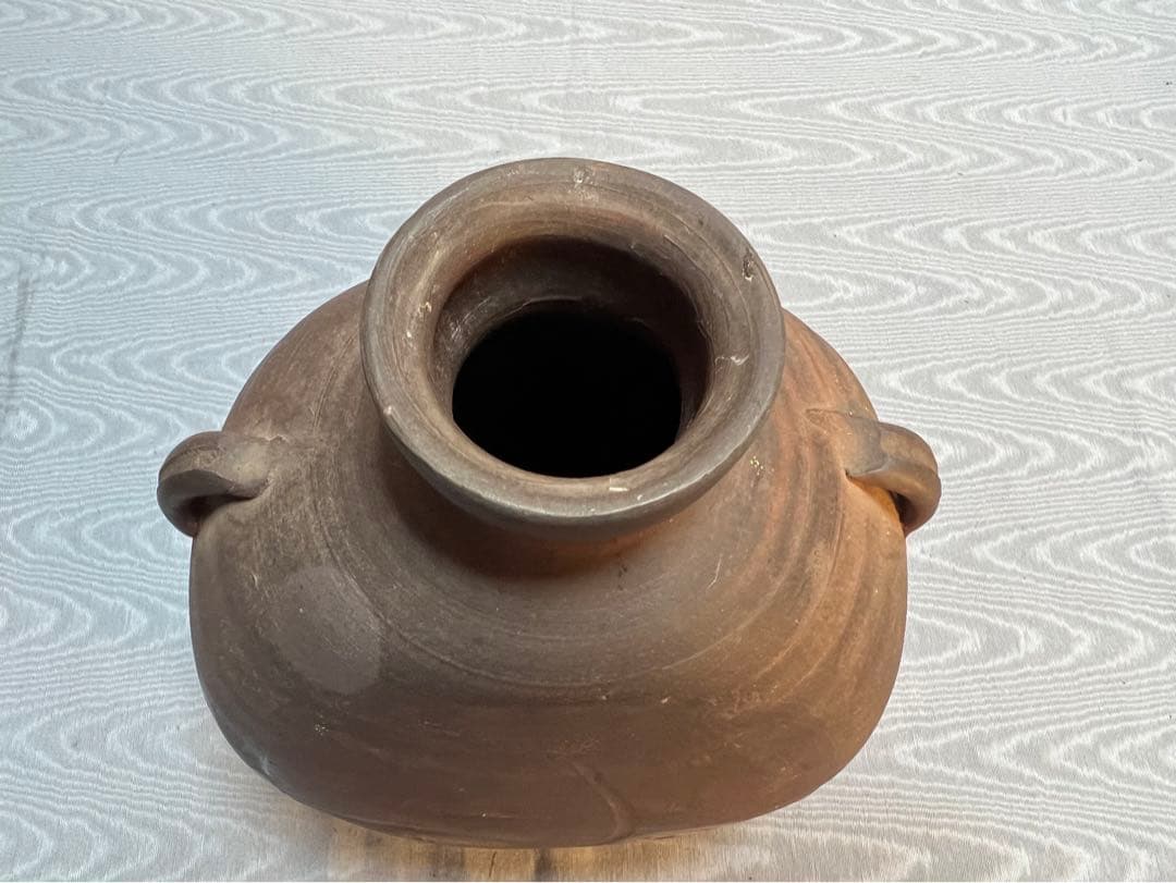 備前焼「利陶苑」陶弘 造　耳付き花瓶