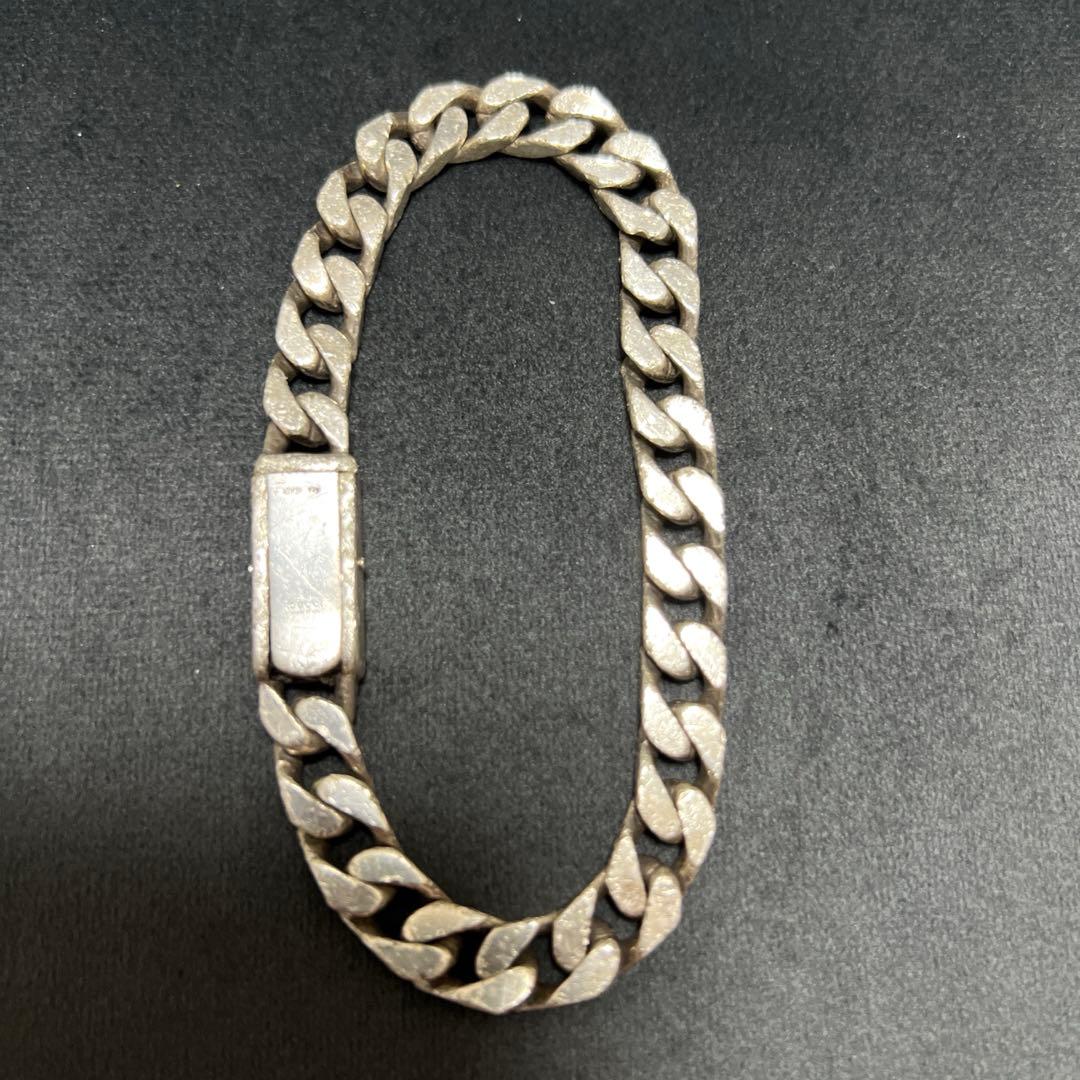 テ*ン様 GUCCI シルバー極太喜平チェーンブレスレット[ジャンク]