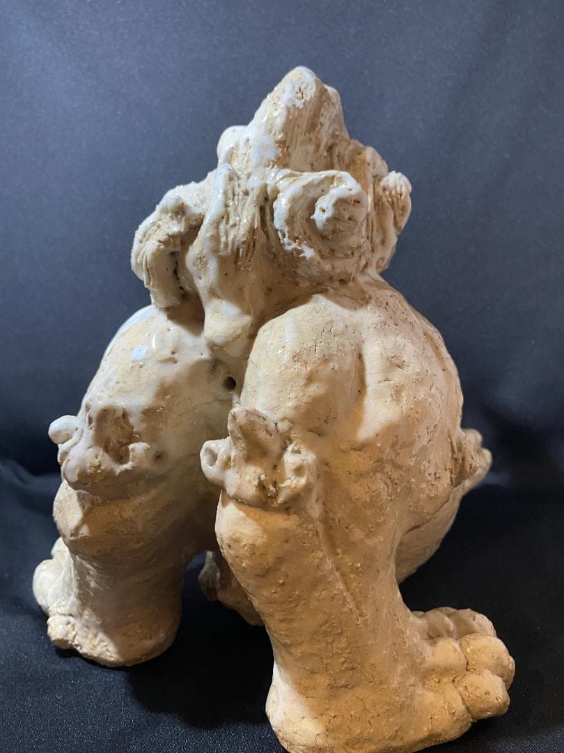 十代　三輪休雪　萩焼獅子置物　共箱