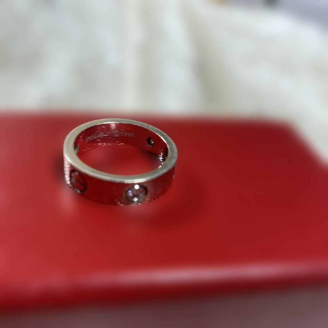 Cartier ラブリングハーフダイヤホワイトゴールド#53（13号）