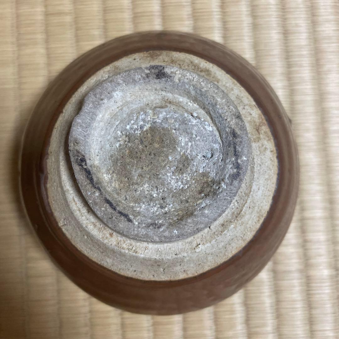 骨董品　江戸中期　瀬戸　茶碗　やぶれ　破れ　鉄釉　アンティーク　茶道具　陶芸