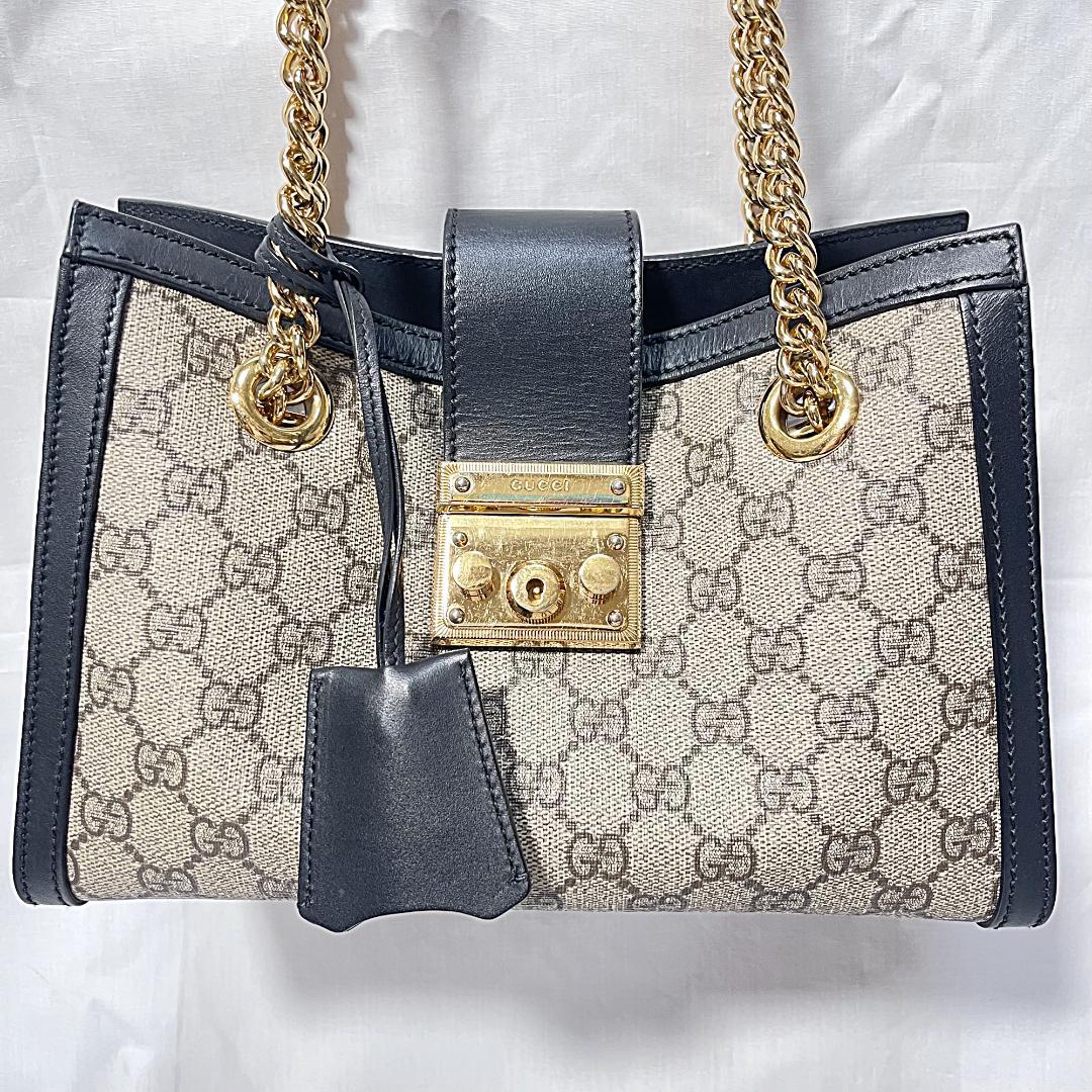 GUCCI グッチ パドロック GGスプリーム ハンドバッグ チェーンショルダー