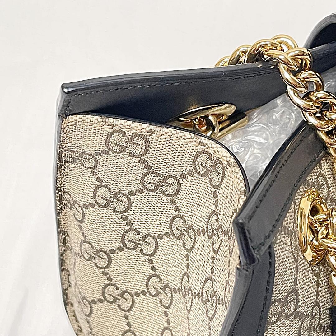 GUCCI グッチ パドロック GGスプリーム ハンドバッグ チェーンショルダー