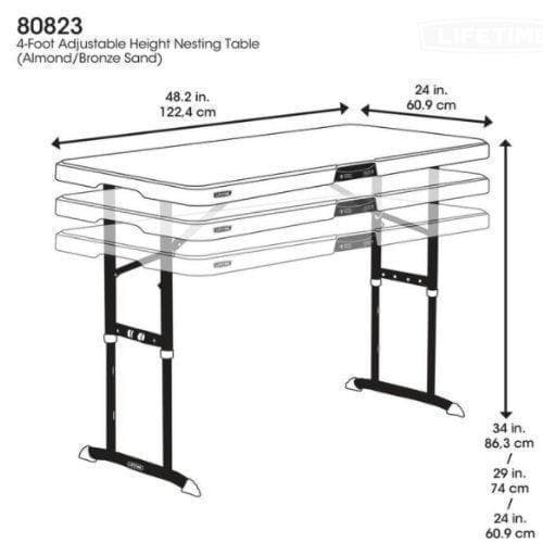 数量限定　LIFETIME 折り畳みテーブル 4人用 ライフタイム