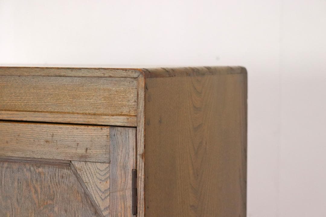 レトロ キャビネット 戸棚 本箱 収納 ラック 引き出し 抽斗 2杯 木製