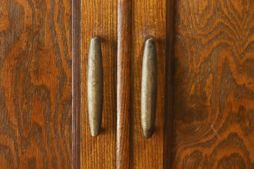 レトロ キャビネット 戸棚 本箱 収納 ラック 引き出し 抽斗 2杯 木製