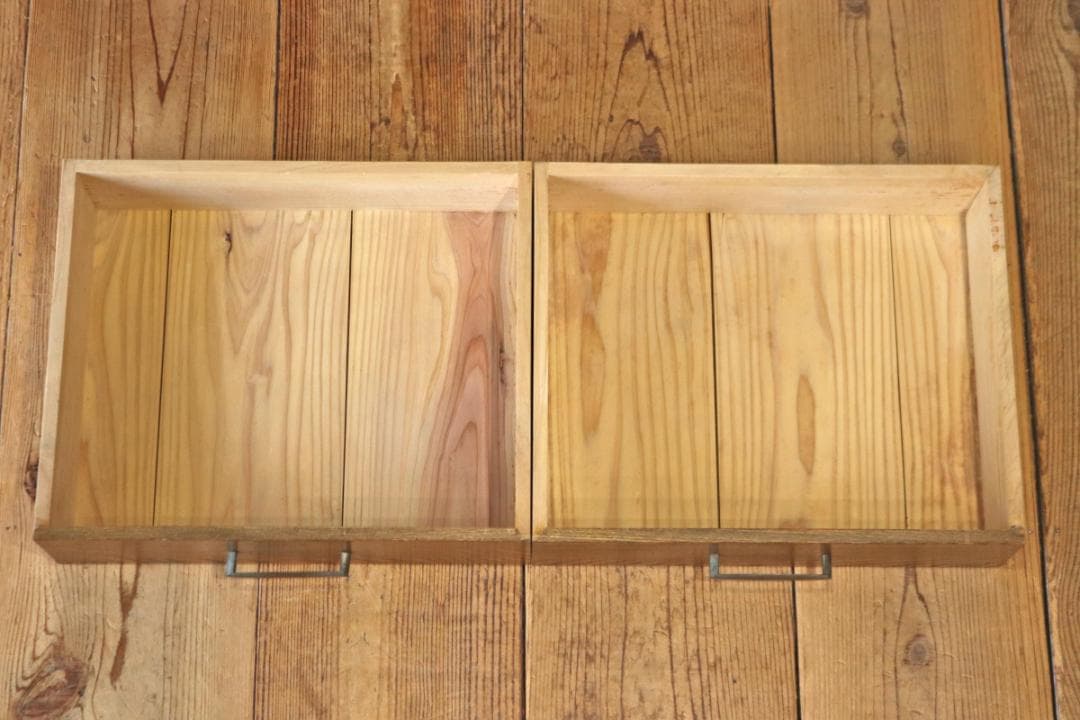 レトロ キャビネット 戸棚 本箱 収納 ラック 引き出し 抽斗 2杯 木製