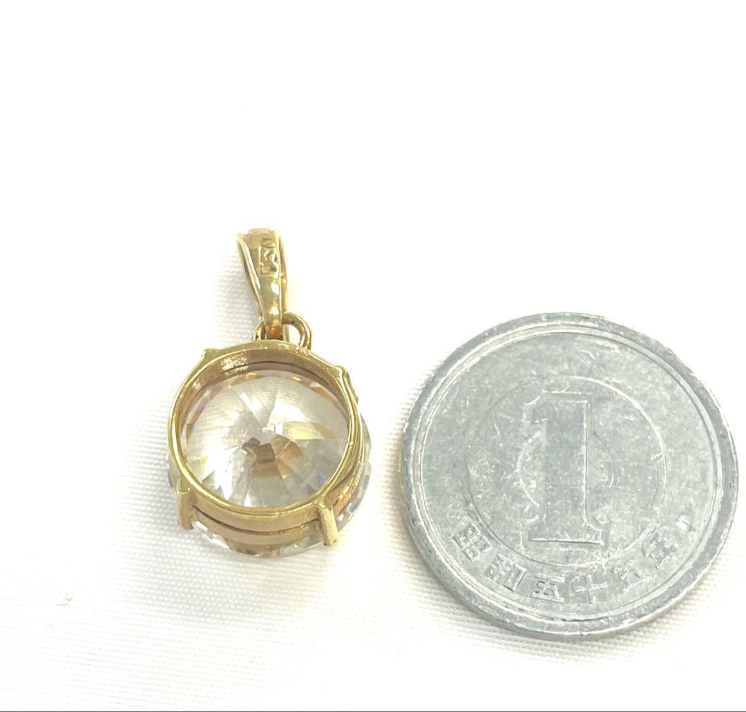 18金　ネックレス　ペンダント　トップ　ダイヤモンド？　サファイア？k18 大粒