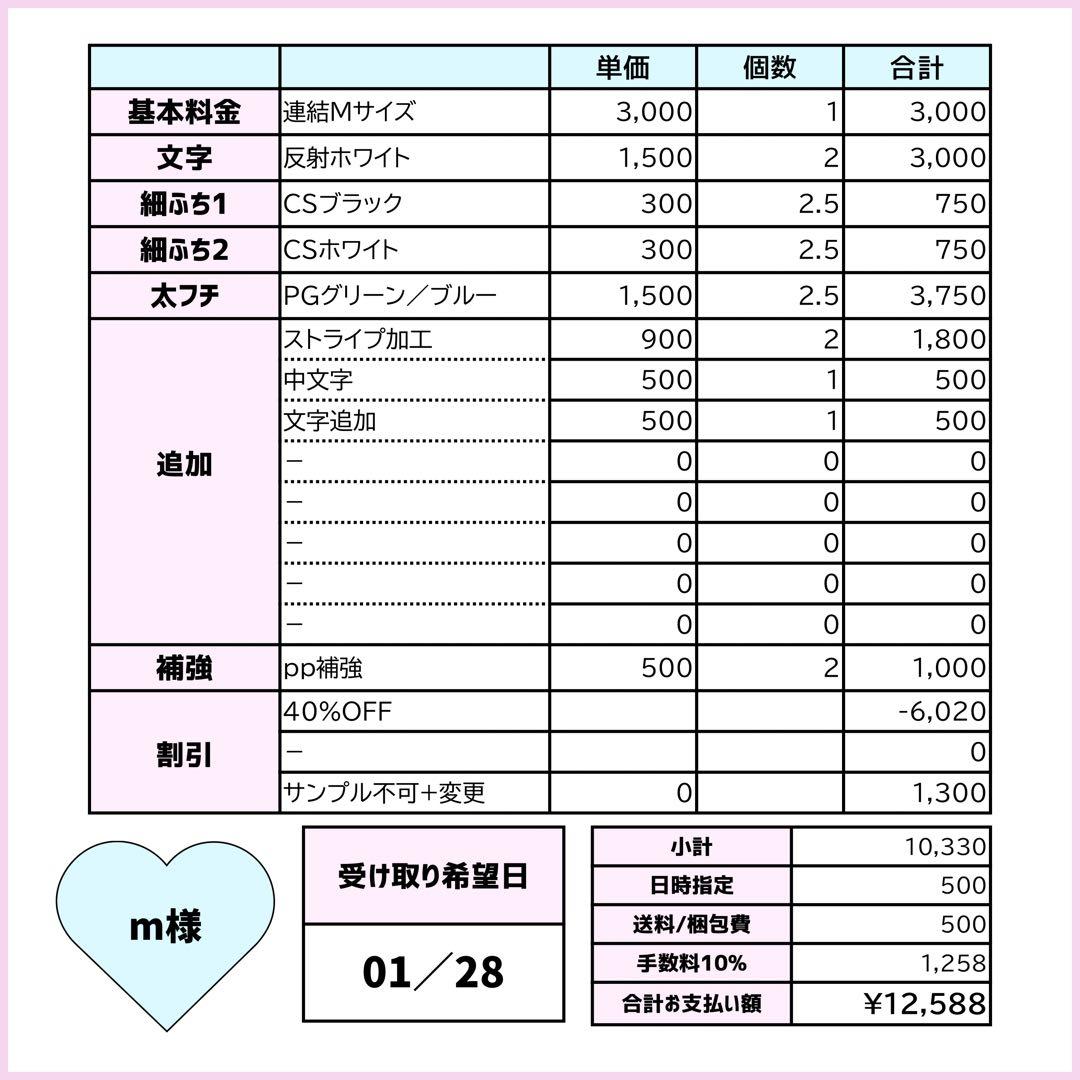 mページ♡0128ネームボード うちわ文字 連結文字パネル オーダー