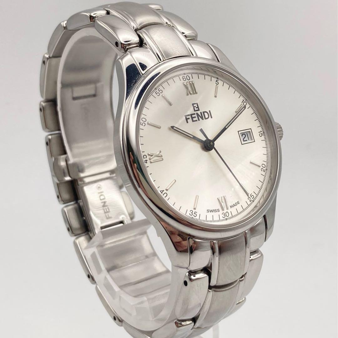 FENDI フェンディ オロロジ デイト ラウンド ローマン 210G メンズ