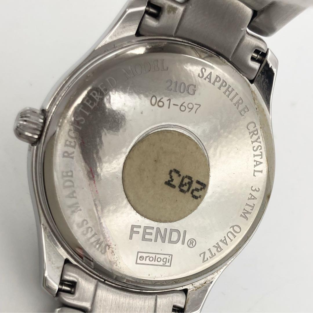 FENDI フェンディ オロロジ デイト ラウンド ローマン 210G メンズ