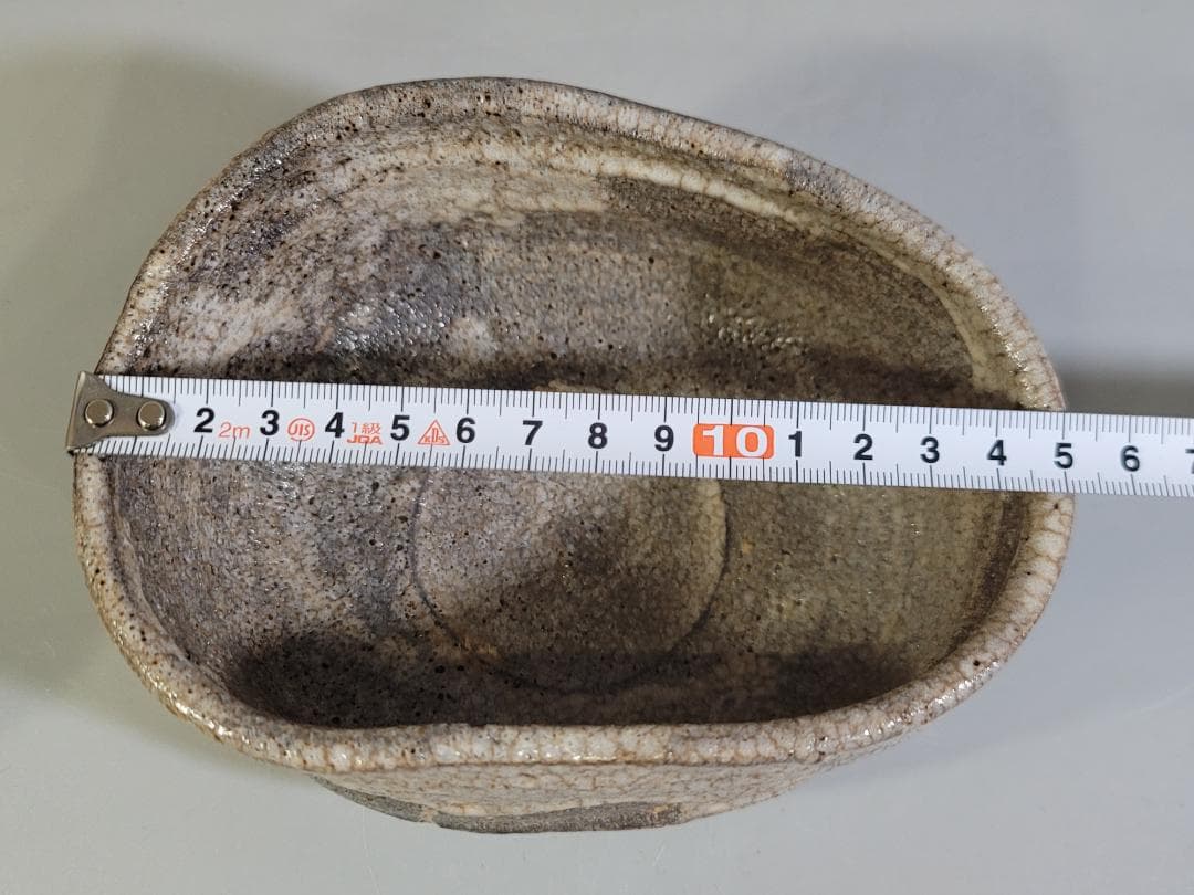 茶道具 鼠志野沓茶碗 時代物 古美術 DT457