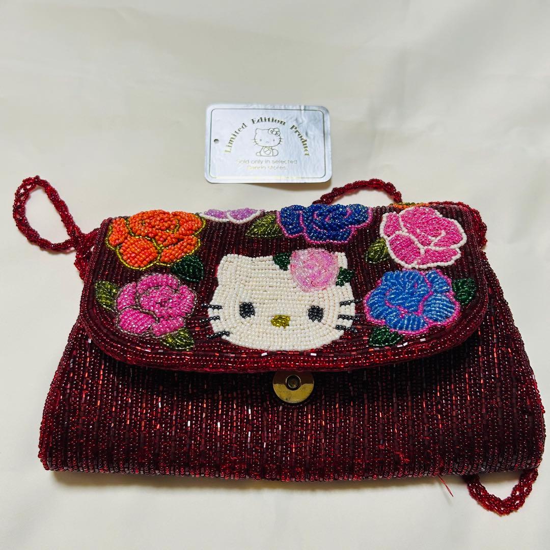 ハローキティ 総ビーズ　パーティバッグ　パーティー用ビーズバッグ　海外用商品