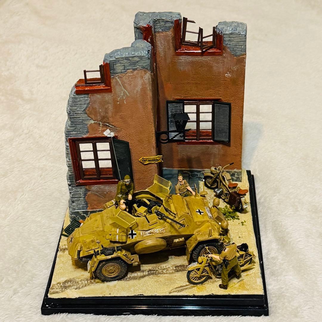 ドイツ軍偵察部隊 輪装甲偵察Sd.Kfz.222ジオラマ情景ジオラマセット