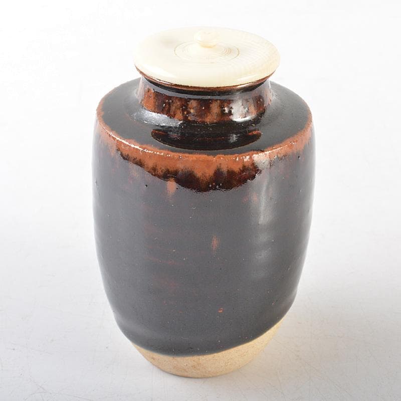 Gojyo　茶道具　加藤弥右衛門作　瀬戸茶入　仕覆付　共箱　V　R6107