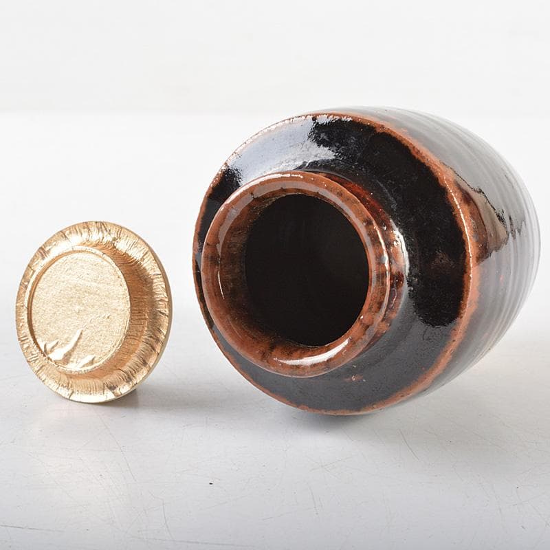 Gojyo　茶道具　加藤弥右衛門作　瀬戸茶入　仕覆付　共箱　V　R6107