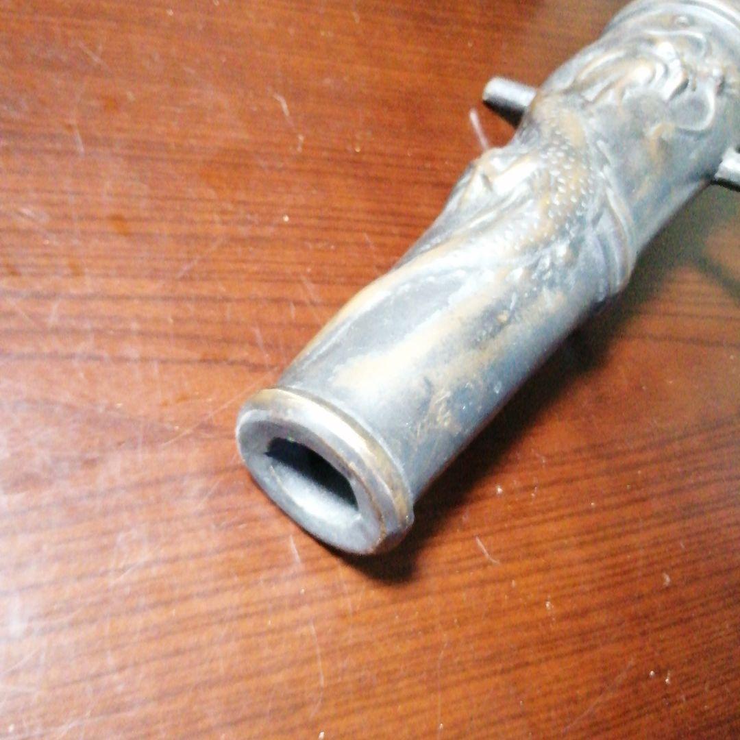 銅製　大砲形昇龍彫銅器　42cm　約5.9kg
