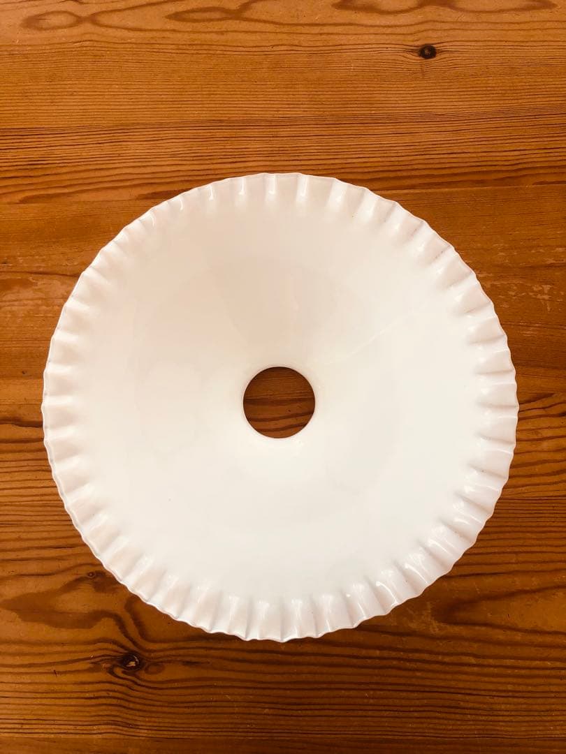 フランス　アンティーク　ミルクガラス　フリルシェード　ランプシェード　ピンク