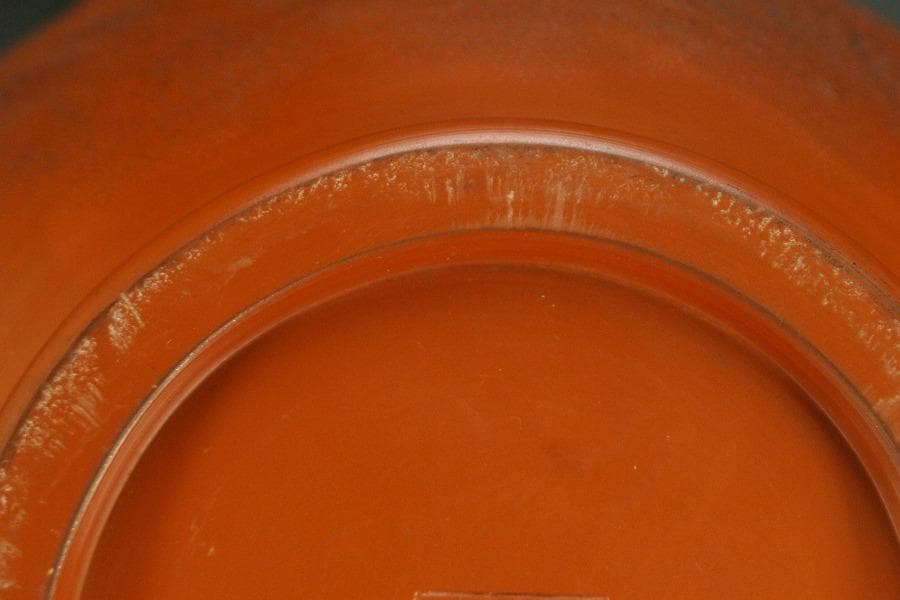 古美術 朱泥 雲龍紋 丸壷 在印 美品(BB507)