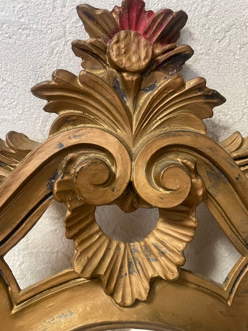 アンティーク鏡　金彩色 イタリア製 エンジェル ヴィンテージ 年代物