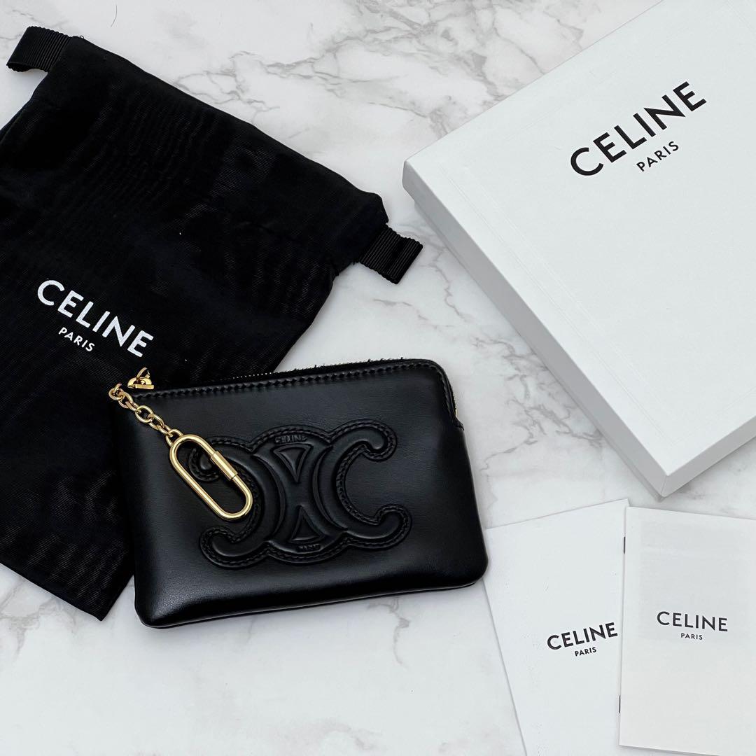 セリーヌ パース ケース 現行品 ブラック＆カードポーチ