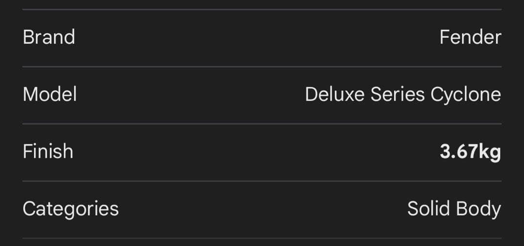 ギター Fender Mexico Cyclone (2002)