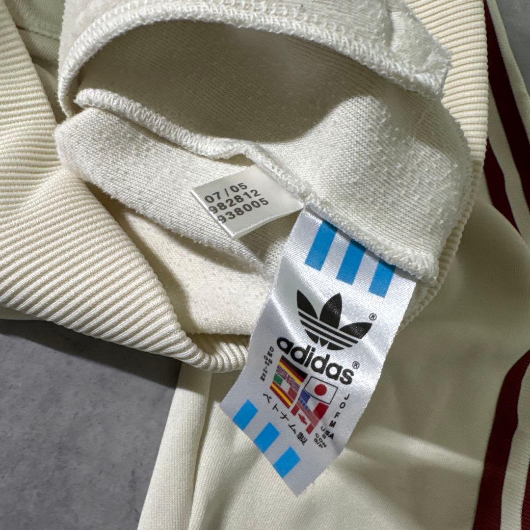 adidas 00s パーカー ジップアップ フーディ クリーム ベージュ XL