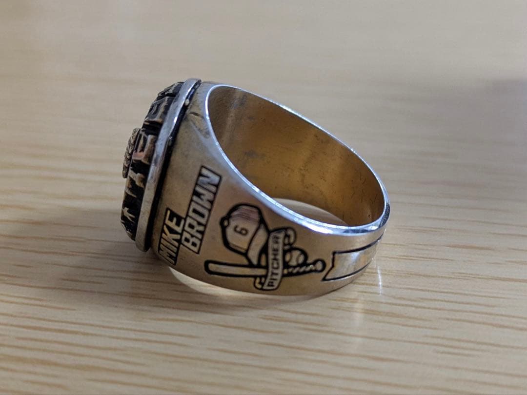 ◆激レア◆カレッジリング◆ブルー◆10金メッキ◆指輪22号◆メンズ