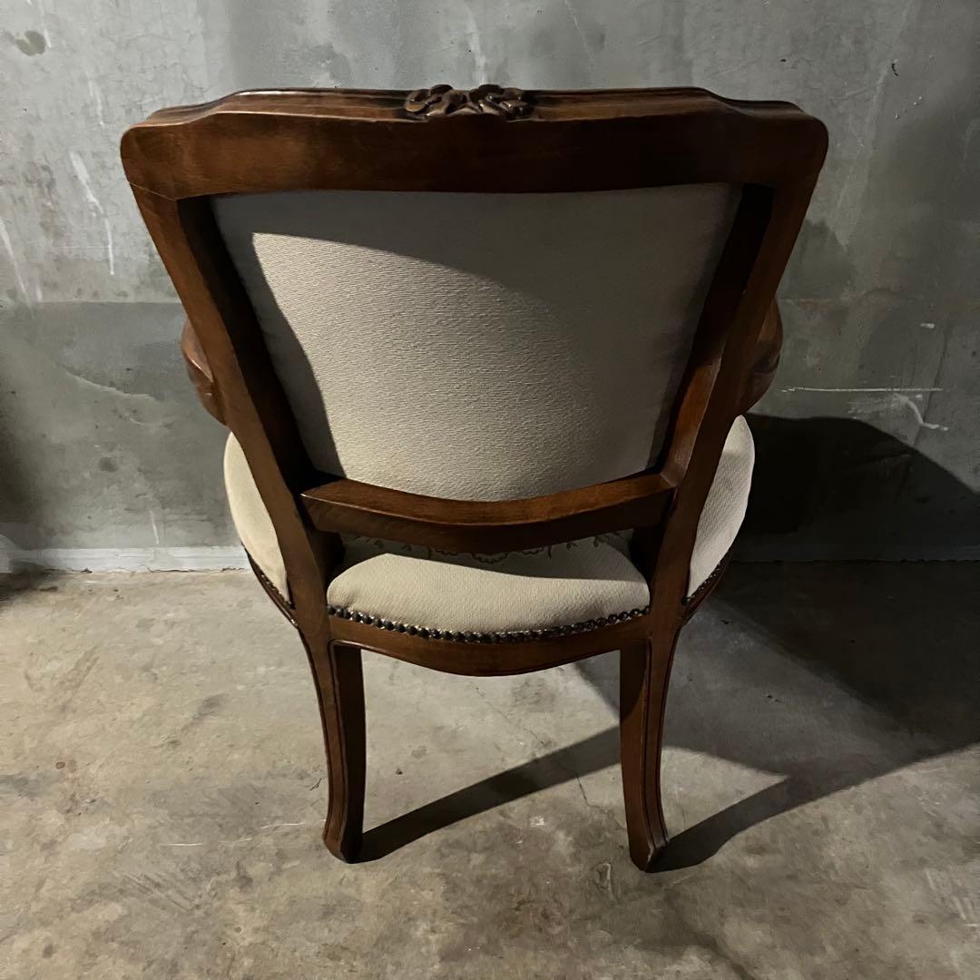 プチポワン アームチェア ゴブラン織り ロココ調 猫脚 ナポレオン 鋲打ち