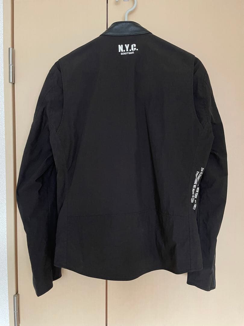 Schott レザーコンビシングルライダース　ブラック MEDIUM