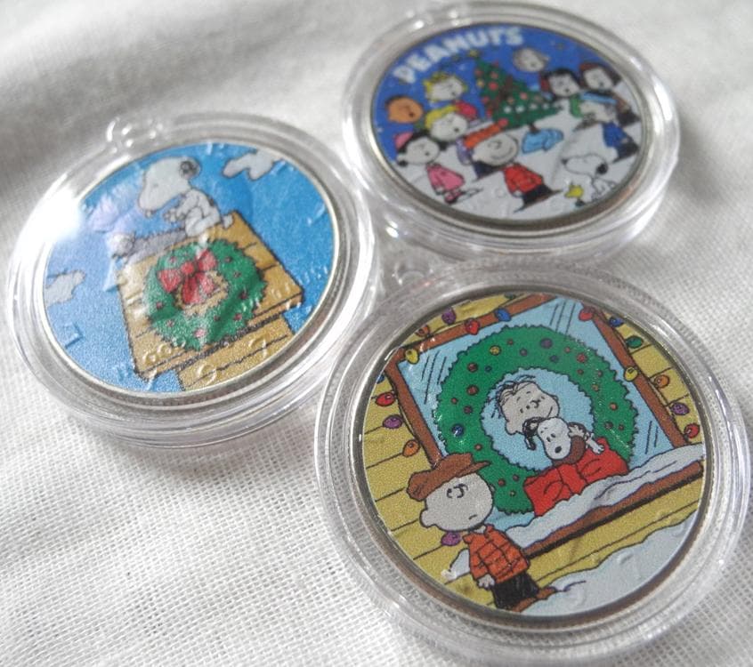 アメリカ 1/2ドル硬貨 スヌーピー 限定カラー  3枚セット クリスマス