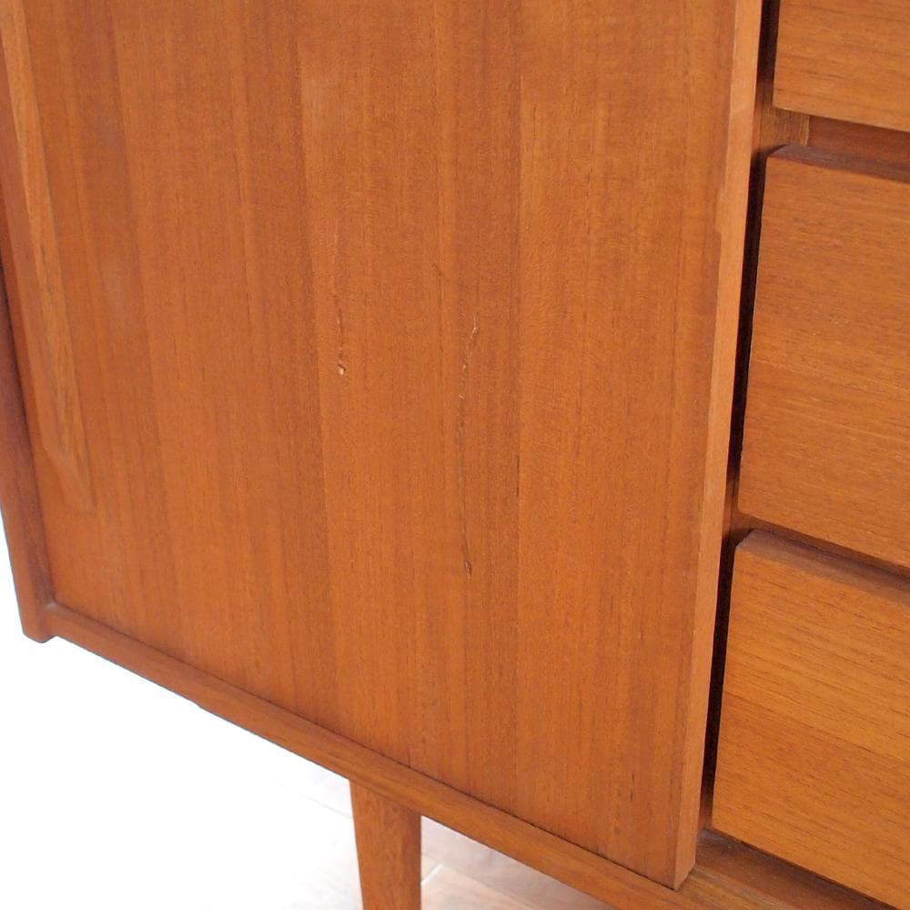 チーク材 サイドボード 120cm 北欧デザイン 収納 チェスト