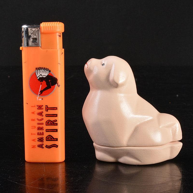 京焼　清水焼　錦染造　干支　戌　香合　藪内流　椅々斎花押　書付箱　V　6861