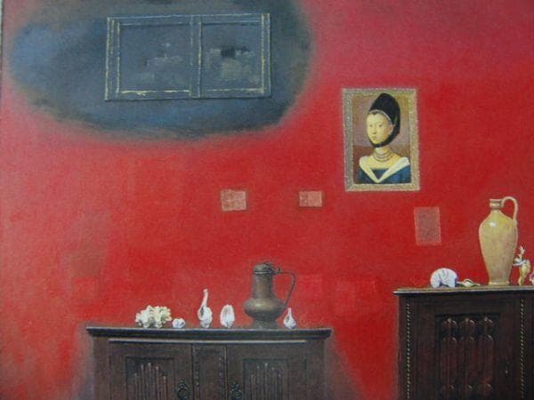 芝田 耕 【或る日の画室】 希少画集画、状態良好、新品高級額装付