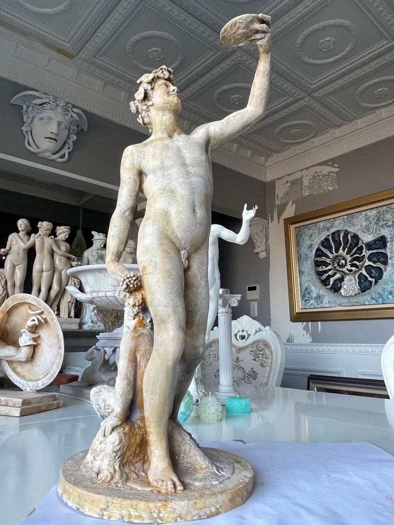 ローマ神話　バックスの像 47cm ギリシャ神話では、ディオニューソス